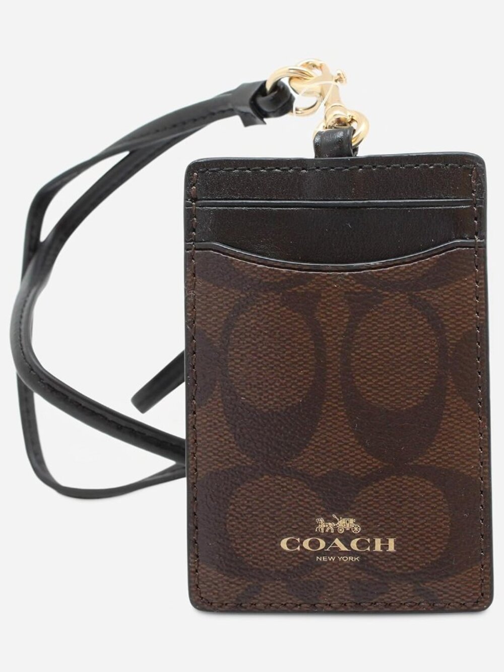 Signature PVC Lanyard ID Badge Card Holder Brown/Black